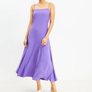 NWT Purple LOFT Crepe Maxi Slip Dress Size 6